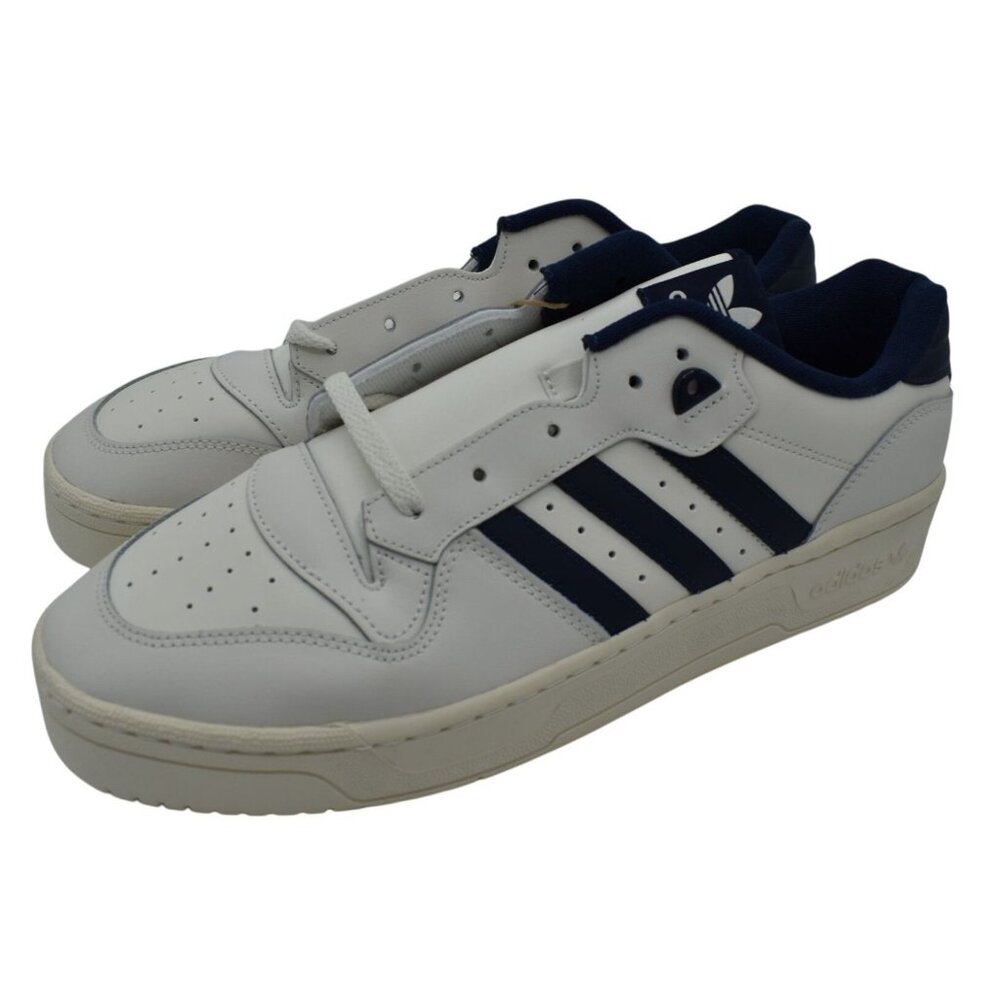 Adidas Mens Size 12 Rivalry Low White Navy Casual Sneakers Shoes Y2K